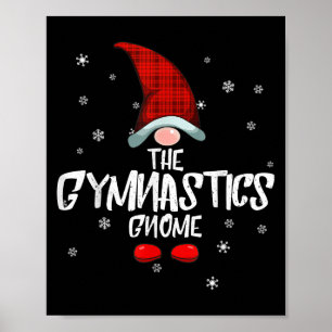 Gymnastics Gnome Family Christmas Pajama Gymnastic Poster