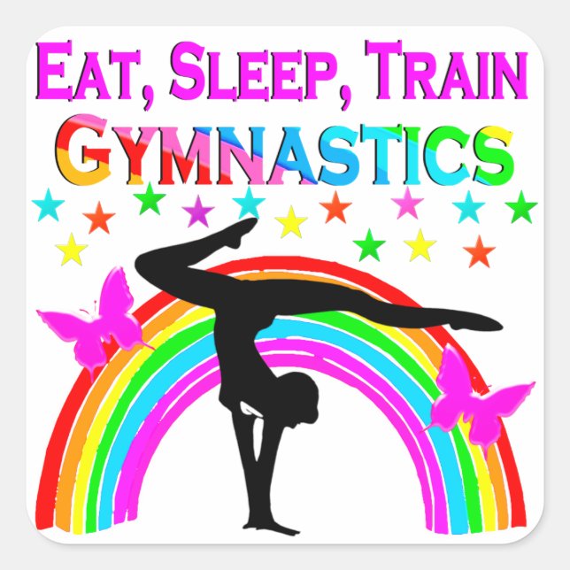 GYMNASTICS GOALS AND DREAMS SQUARE STICKER (Front)