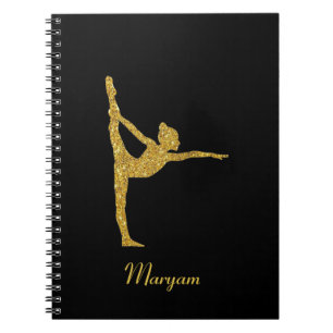 Gymnastics Gold Glitter Gymnast Notebook