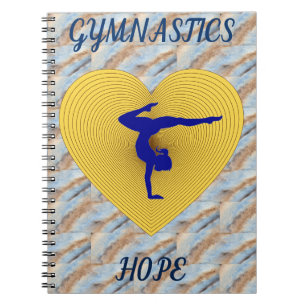 Gymnastics gold heart with gymnast notebook