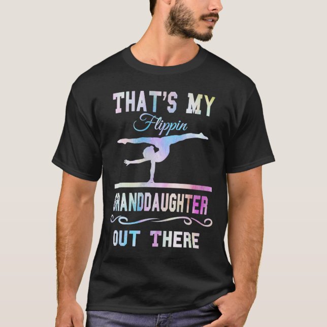Gymnastics Grandma Thats My Flippin Granddaughter  T-Shirt (Front)