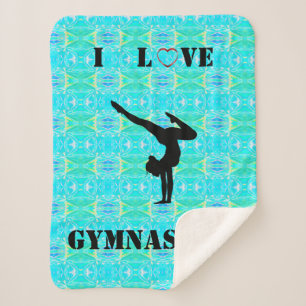 Gymnastics Green Abstract Girls Sherpa Blanket