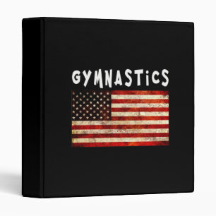 Gymnastics Grunge American USA Flag Binder