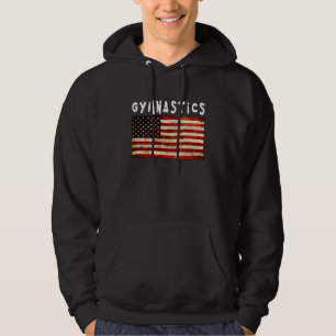 Gymnastics Grunge American USA Flag Hoodie