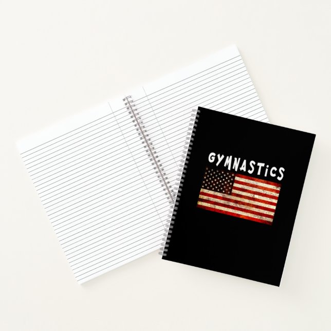 Gymnastics Grunge American USA Flag Notebook (Inside)