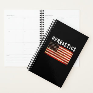 Gymnastics Grunge American USA Flag Planner