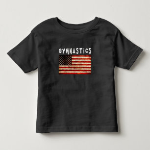 Gymnastics Grunge American USA Flag Toddler T-shirt
