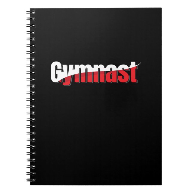 Gymnastics - Gymnast Abstract Word Art Swish Notebook (Front)
