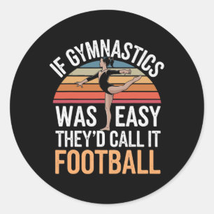 Gymnastics Gymnast Girl Cartwheel Black Uni-child Classic Round Sticker