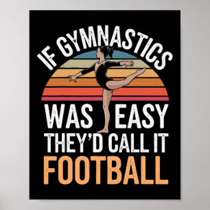 Gymnastics Gymnast Girl Cartwheel Black Uni-child  Poster