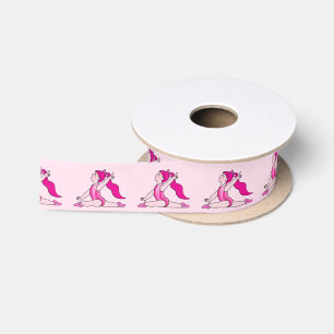 Gymnastics: Gymnast in Pink 1.5 Inches Satin Ribbon