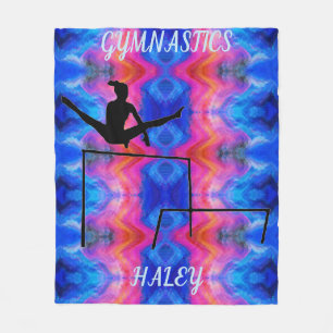 GYMNASTICS GYMNAST ON UNEVEN BARS FLEECE BLANKET. BLANKET