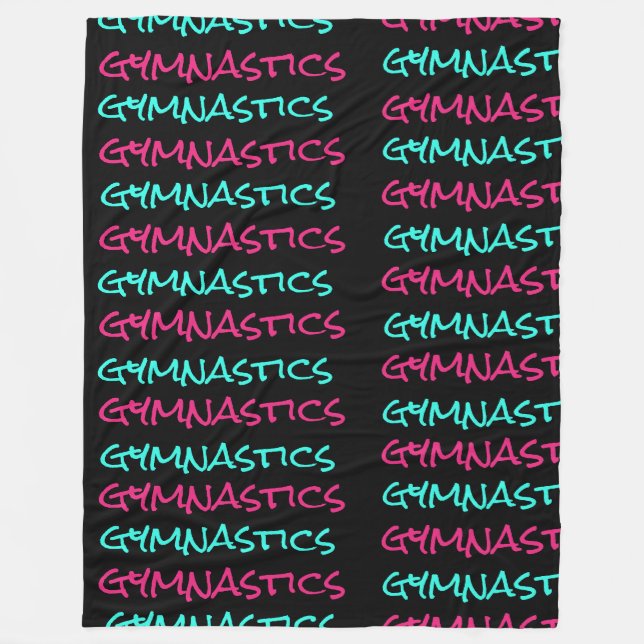 Gymnastics Gymnast Scribble Fleece Blanket (Front)