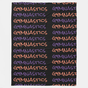 Gymnastics Gymnast Typography Fleece Blanket