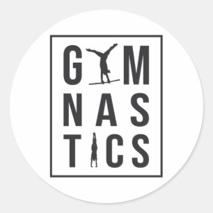 Gymnastics Gymnast Unven Bars Hopper Acrobat Mat Classic Round Sticker