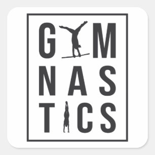Gymnastics Gymnast Unven Bars Hopper Acrobat Mat Square Sticker