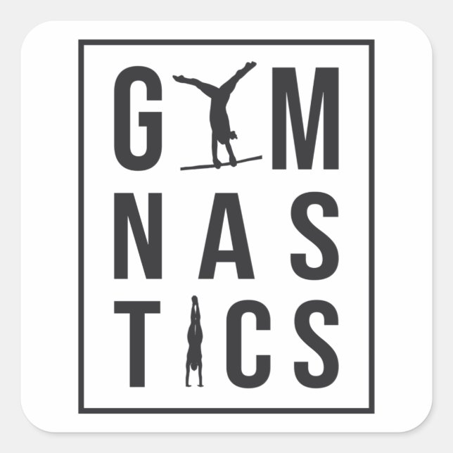 Gymnastics Gymnast Unven Bars Hopper Acrobat Mat Square Sticker (Front)