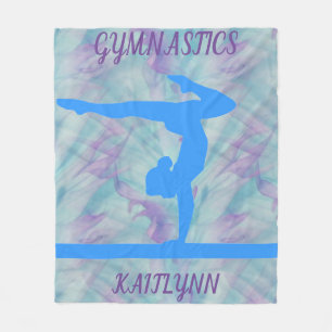 Gymnastics handstand fleece blanket personalized.