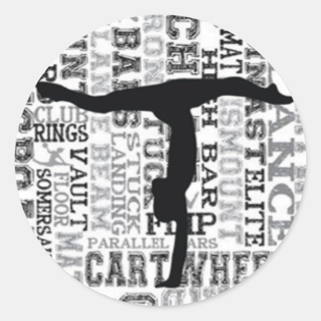Gymnastics Handstand Round Sticker (Front)