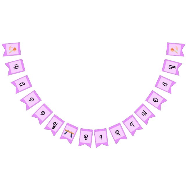 Gymnastics Happy Birthday Bunting Flags (All)
