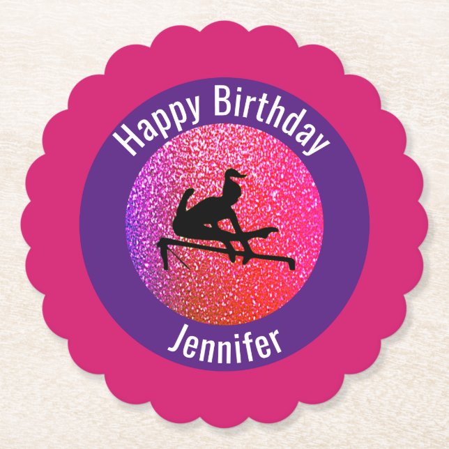 Gymnastics "Happy Birthday" Custom Coasters (Front)