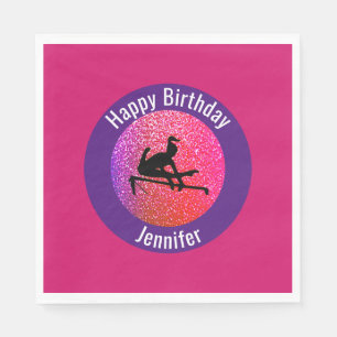 Gymnastics Happy Birthday Paper Napkin