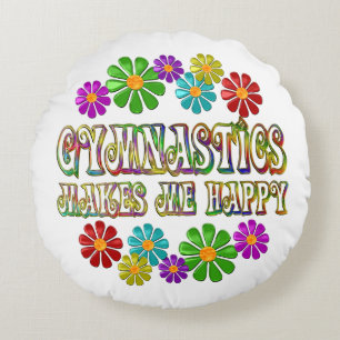 Gymnastics Happy Round Pillow