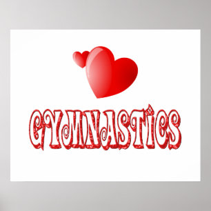 Gymnastics Hearts Poster