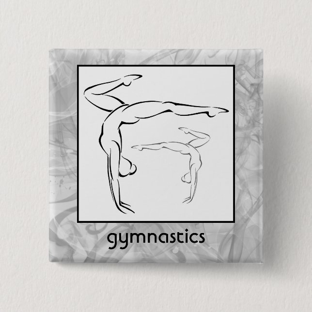 Gymnastics II 2 Inch Square Button (Front)