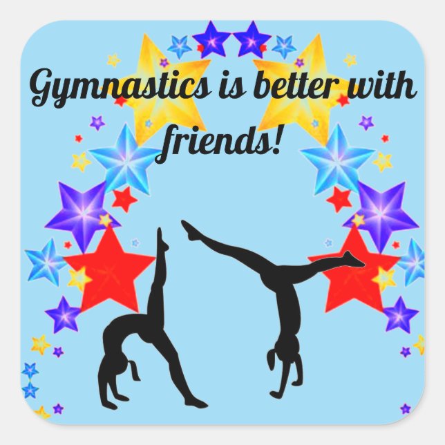 Gymnastics is better with friends Blue Sticker (Front)