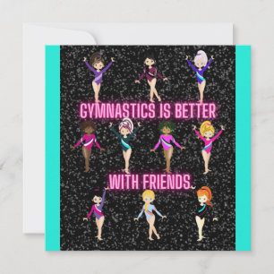 Gymnastics Is Better With Friends Dark Sparkle Card