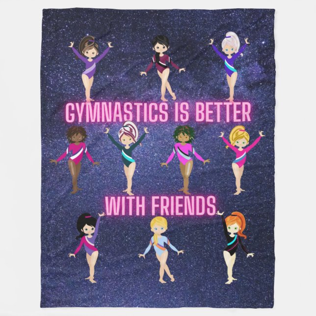 Gymnastics Is Better With Friends    Fleece Blanket (Front)