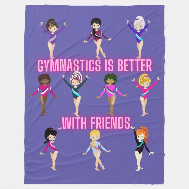 Gymnastics Is Better With Friends   Fleece Blanket (Front)