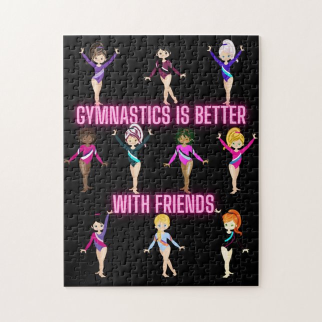 Gymnastics Is Better With Friends Gymnastic Team Jigsaw Puzzle (Vertical)