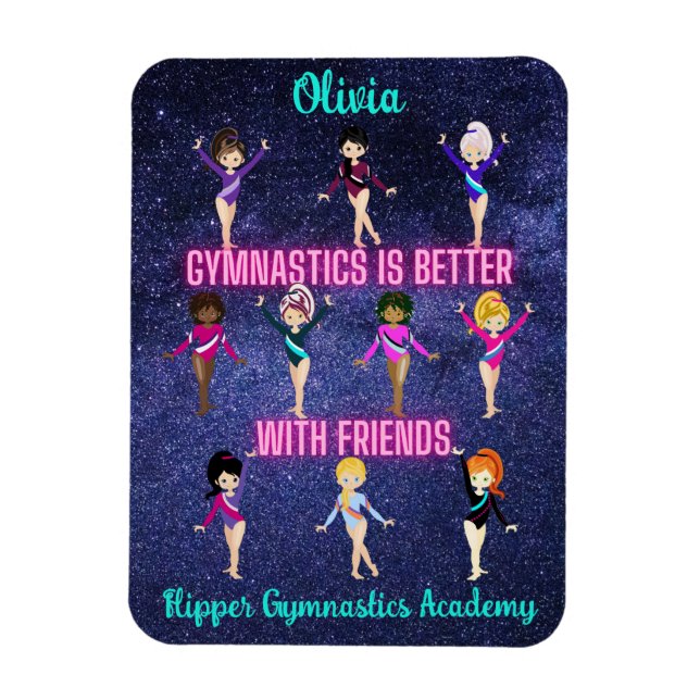 Gymnastics Is Better With Friends Personalized   Magnet (Vertical)