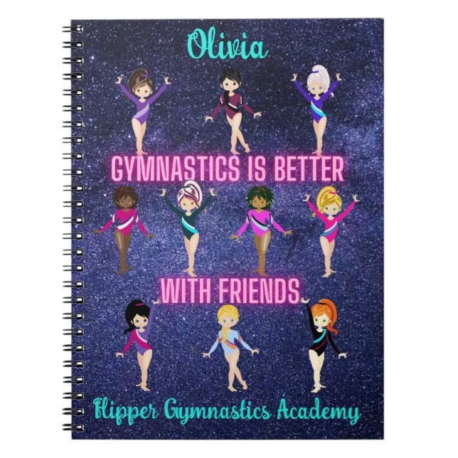 Gymnastics Is Better With Friends Personalized     Notebook (Front)