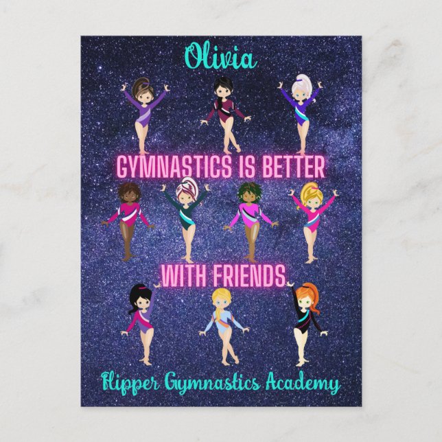Gymnastics Is Better With Friends Personalized   Postcard (Front)