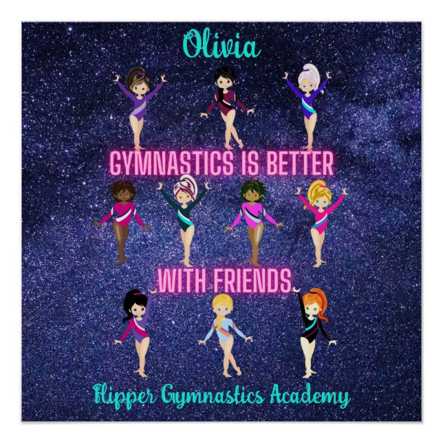 Gymnastics Is Better With Friends Personalized  Poster (Front)