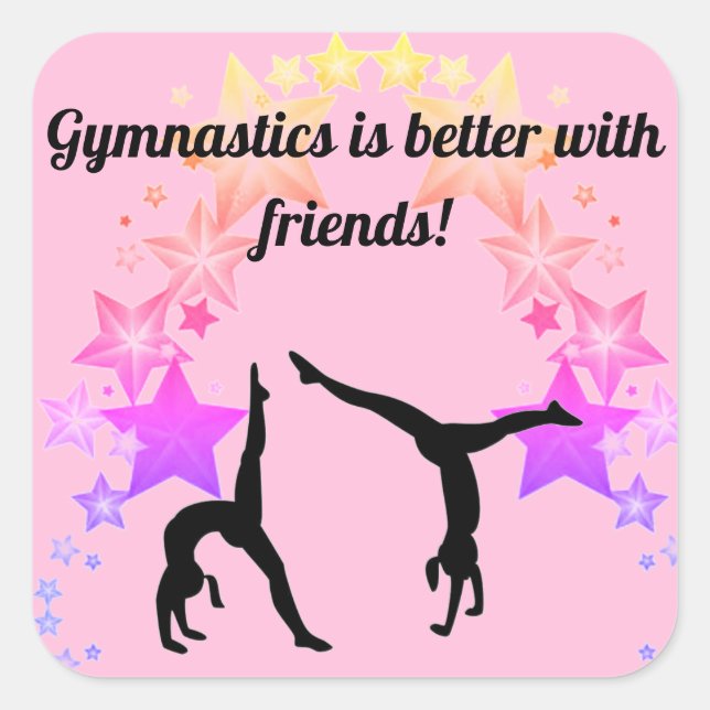 Gymnastics is better with friends Pink Sticker (Front)