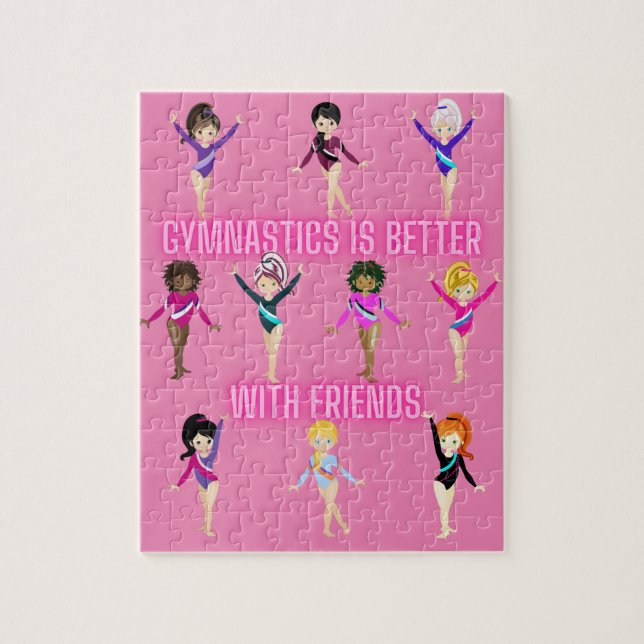 Gymnastics Is Better With Friends Pretty in Pink   Jigsaw Puzzle (Vertical)