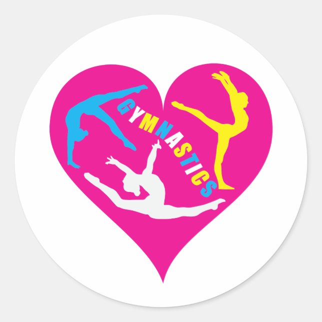 Gymnastics Is In My Heart Round Stickers (Front)