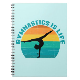 Gymnastics is Life Beautiful Sunset Gymnast Teal Notebook