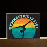 Gymnastics is Life Beautiful Sunset Gymnast Wooden Box Sign<br><div class="desc">Gymnastics is Life. Cute sunset gymnast gift featuring a beautiful colourful background behind a woman doing a pretty handstand with the splits.</div>