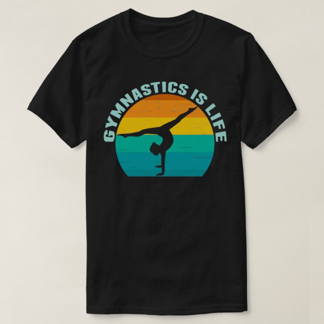 Gymnastics is Life Cool Sunset Gymnast T-Shirt (Design Front)