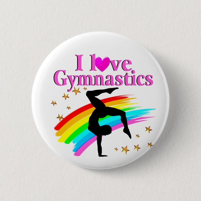 GYMNASTICS IS MY LIFE 2 INCH ROUND BUTTON (Front)