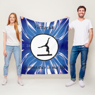 Gymnastics is my life Custom Gymnast Balance Beam Fleece Blanket