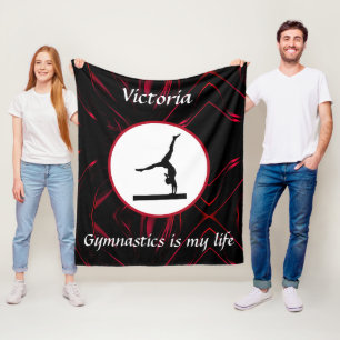 Gymnastics is my life Custom Gymnast Balance Beam Fleece Blanket