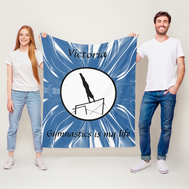 Gymnastics is my life - Custom Gymnast Uneven Bars Fleece Blanket (In Situ)