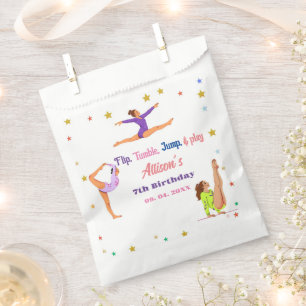 Gymnastics  jump Cartwheels girl birthday party Favour Bag