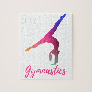 Gymnastics Kickover Pastel Pink Purple Blue  Jigsaw Puzzle